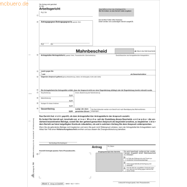 4002871070331 - Vordruck für den Mahn- und Vollstreckungsbescheid Arbeitsgericht V