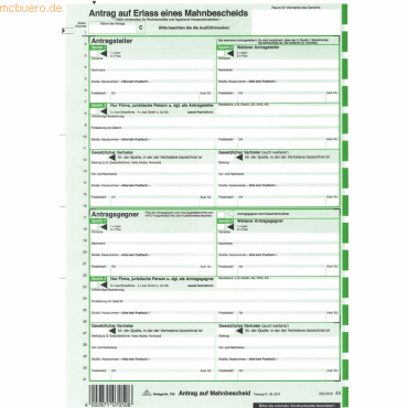 4002871070508 - Mahnbescheid maschinell 2-fach selbstdurchschreibend neutral 21cmx24Z 4002871070508 25 Stück 4002871070508 - Mahnbescheid maschinell 2-fach selbstdurchschreibend neutral 21cmx24Z 4002871070508 25 Stück