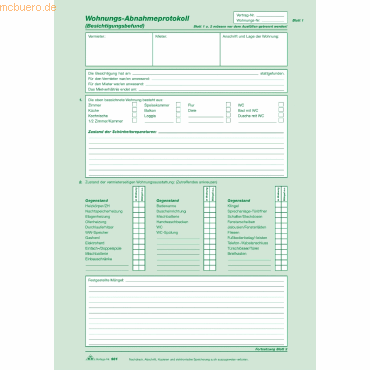 4002871098106 - Wohnungs-Abnahmeprotokoll selbstdurchschreibend A4 2x2 Blatt