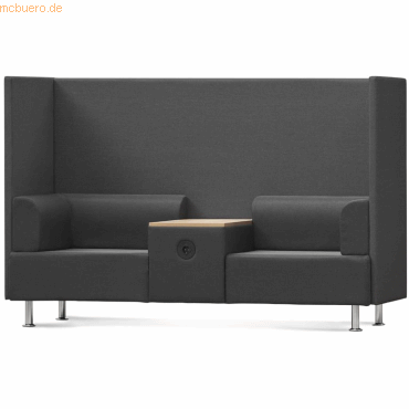 8427951418050 - Sitzsofa Be Soft Doppelsitz + Tisch grau schwarz