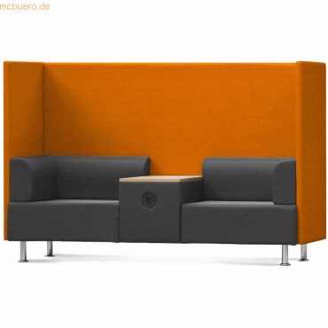 8427951518057 - Sitzsofa Be Soft Doppelsitz + Tisch grau orange