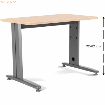 8427951934246 - Schreibtisch Metal BxTxH 120x60x72cm Platte einstellbar Gestell