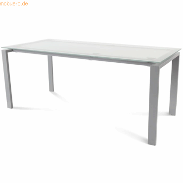 8427951005502 - Schreibtisch Total BxTxH 180x80x73cm Gestell grau Platte Glas s