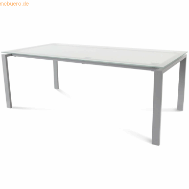 8427951007278 - Schreibtisch Total BxTxH 200x100x73cm Gestell grau Platte Glas 8427951007278 - Schreibtisch Total BxTxH 200x100x73cm Gestell grau Platte Glas