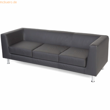 8427951973115 - Loungesofa 3er Kunstleder Schwarz 8427951973115 Rocada