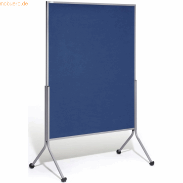 8427951810038 - Moderationswand mobil HxBxT 1950 x 1200 x 680 mm Textilbezug blau