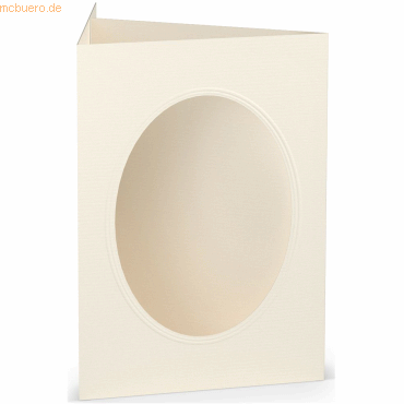 4014969584040 - 10 x Passepartoutkarte B6 oval VE=5 Stück Ivory