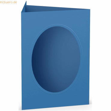 4014969351000 - 10 x Passepartoutkarte B6 oval VE=5 Stück Stahlblau 4014969351000 - 10 x Passepartoutkarte B6 oval VE=5 Stück Stahlblau