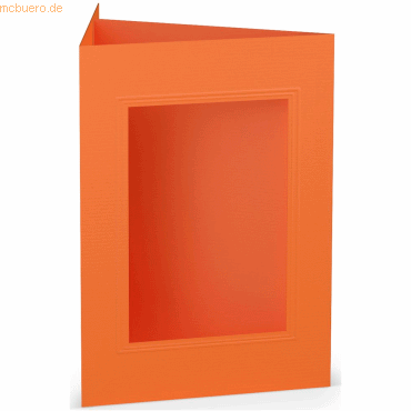 4014969516461 - 10 x Passepartoutkarte B6 eckig VE=5 Stück Orange