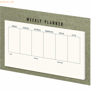 4014970375996 - 3 x Wochenkalender Weekly Plan 52 Seiten 240x135 mm grün