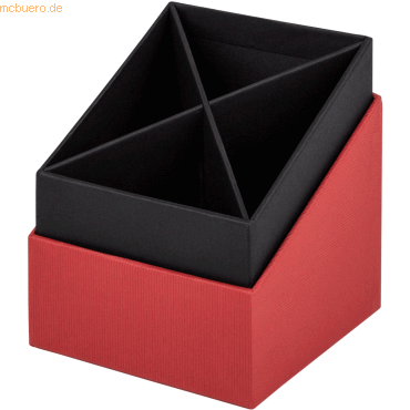 4014969640821 - 4 x Stifteköcher 86x86x100mm rot