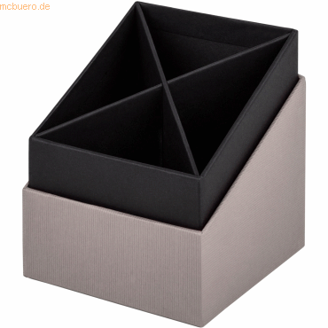 4014969659427 - 4 x Stifteköcher 86x86x100mm taupe