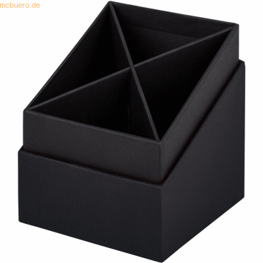 4014969640838 - 4 x Stifteköcher 86x86x100mm schwarz