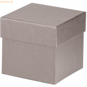 4014970384547 - 4 x Geschenkverpackung Boxline 105x105x105mm Taupe