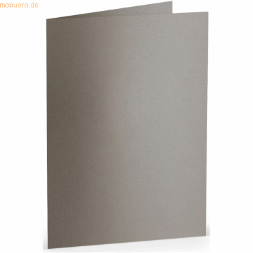 4014969713549 - 50 x Doppelkarte B6 hoch taupe metallic