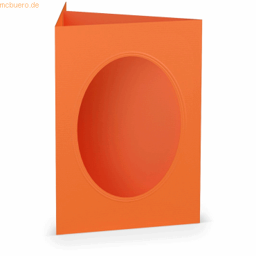 4014969284179 - 25 x Passepartoutkarte B6 oval Orange