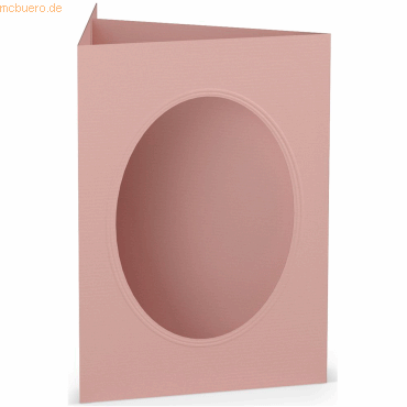 4014970099397 - 25 x Passepartoutkarte B6 oval Rose