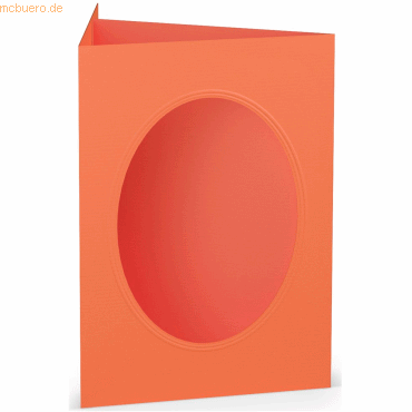 4014970212833 - 25 x Passepartoutkarte B6 oval Coral