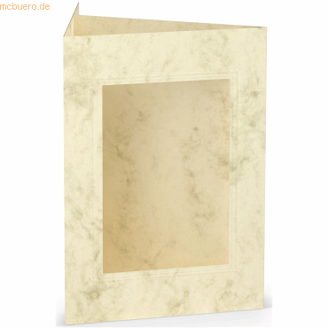 4014969306192 - 25 x Passepartoutkarte B6 eckig Chamois Marmora