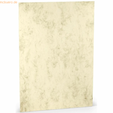 4014969235782 - 50 x Karton A3 220 g qm gerippt Chamois Marmora