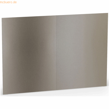 4014969713792 - 100 x Doppelkarte B6 hoch taupe metallic