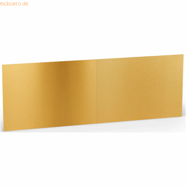 4014969508220 - 50 x Doppelkarte B6 quer 280 g qm Gold