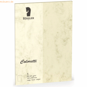 4014969518014 - Briefkarte 220719506 DIN B6  Hoch doppelt 240mm x 169mm (BxH) 220g chamois marmora 4014969518014 5 Stück