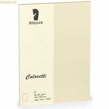 4014969497371 - Briefkarte 220719512 DIN B6  Hoch doppelt 240mm x 169mm (BxH) 220g creme 4014969497371 5 Stück