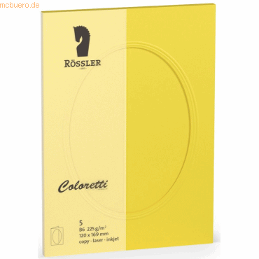 4014969497166 - 10 x Passepartoutkarte Coloretti B5 oval VE=5 Stück goldgelb