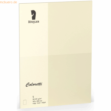 4014969518328 - 10 x Doppelkarte Coloretti A6 hoch VE=5 Stück 225g qm creme