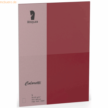 4014969571972 - 10 x Doppelkarte Coloretti A6 hoch VE=5 Stück 225g qm Rosso