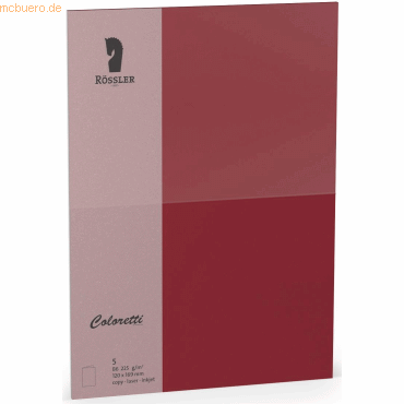 4014969572115 - 10 x Doppelkarte Coloretti B6 hoch VE=5 Stück 225g qm Rosso