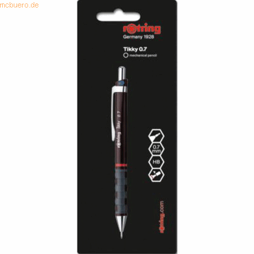 3501170770580 - rOtring Tikky Druckbleistift | 7 mm Druckbleistift | Minendose mit 12 Minen | Schwarz