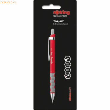 3501170770603 - rOtring Tikky Druckbleistift mit Minendose und 3 Radierer | 7 mm | 1er Blister | schwarz