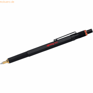 4895151500051 - rOtring 800 Kugelschreiber | mittlere Spitze | Schwarze Tinte | Schwarze Schaft | nachfüllbar