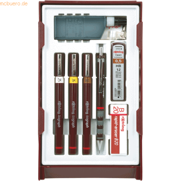 Rotring Tuschefüller-Set Isograph College Set 4 Stück 0,25/0,35/0,5mm