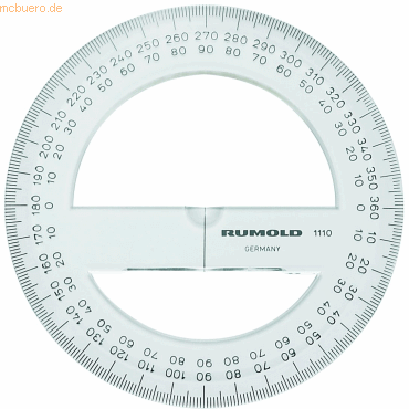 4012108001809 - Vollkreiswinkelmesser 360 Grad Kunststoff transparent 10 cm