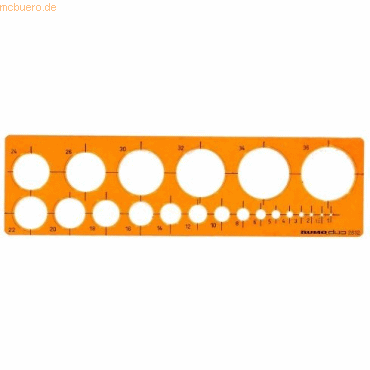Rumold Kreisschablone 1-36mm Kunststoff orange/transparent
