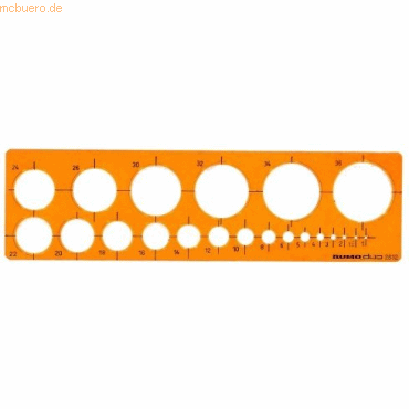 4012108067607 - Kreisschablone 1-36mm Kunststoff orange transparent