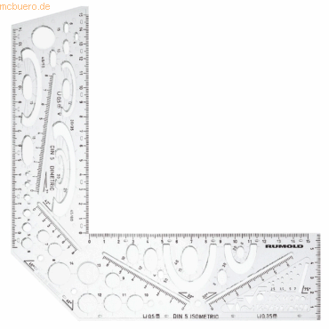 4012108135900 - Zeichenschablone Perspektiv Eck ISO 5456-3 Techno transparent