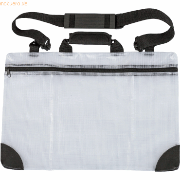 4012108183505 - Mesh bag Tasche mit Schultergurt A3 transparent schwarz