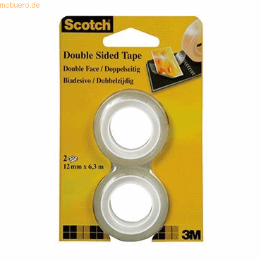 Scotch Klebefilm 6,3mx12mm doppelseitig transparent VE=2 Stück