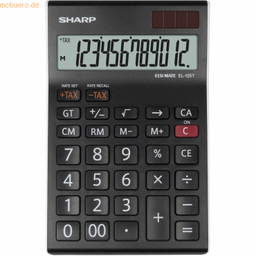 Sharp Tischrechner EL-125TWH schwarz