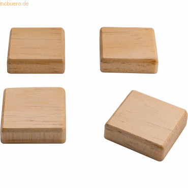 Sigel Holz-Magnet quadratisch Pinienholz Neodym 33x33x9mm VE=4 Stück
