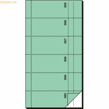 4004360920431 - Bonbuch BO091 360 Abrisse selbstdurchschreibend grün 105x200mm 2x60 Blatt 4004360920431 Sigel