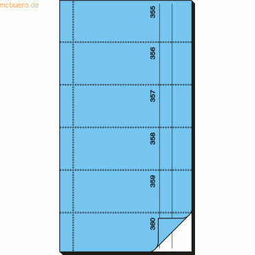 4004360920448 - Bonbuch BO095 360 Abrisse selbstdurchschreibend blau 105x200 2x60 Blatt 4004360920448 Sigel