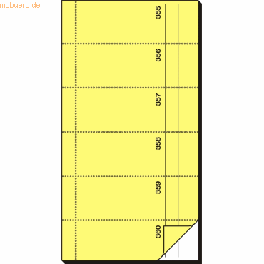 4004360920455 - Bonbuch BO096 360 Abrisse selbstdurchschreibend gelb 105x200mm 2x60 Blatt 4004360920455 Sigel