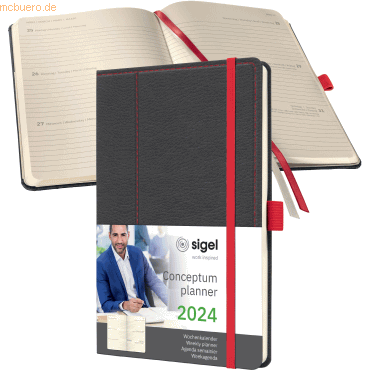 4004360789960 - 3 x Wochenkalender Conceptum 2024 ca A5 1 Woche 2 Seiten Casual