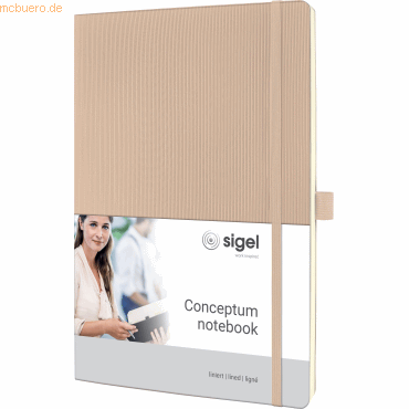 Sigel Notizbuch Conceptum A4 97 Blatt Softcover liniert 80g beige