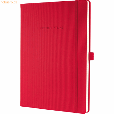 3 x Sigel Notizbuch Conceptum A4 194 Seiten Hardcover liniert 80g red